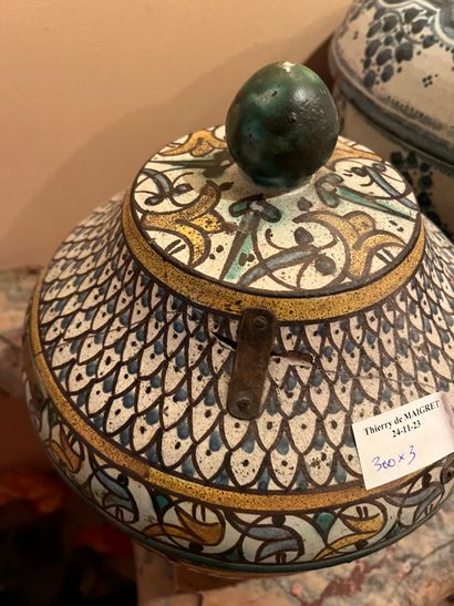 Three earthenware jobana or butter pots
North...