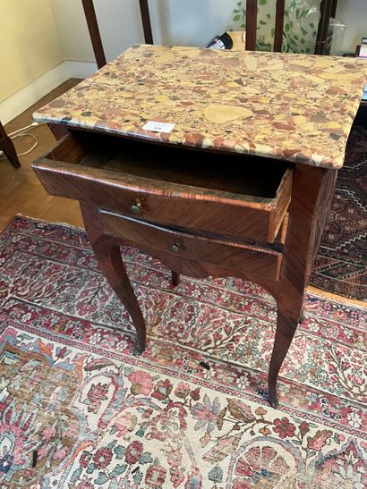 Pedestal table in rosewood veneer for a commode...