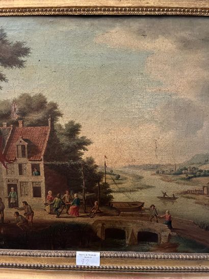 18th century FLEMISH school
Scene of rejoicing
Oil...
