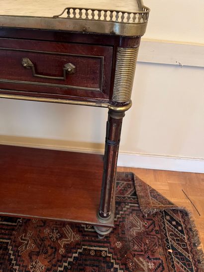 Mahogany veneered sideboard with brass fillets
Circa...