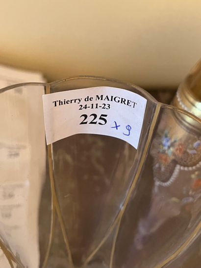 Lot of two enamelled vases, two opaline glass...