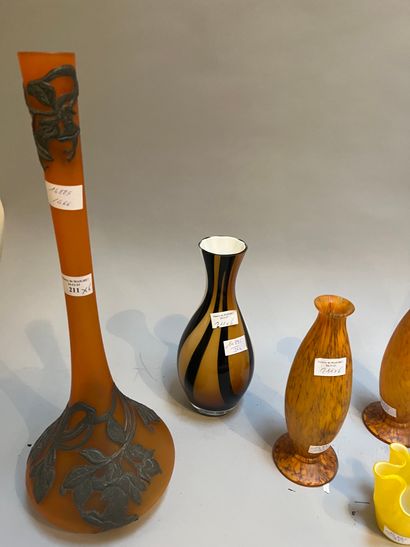 Set of glassware comprising a narrow-necked...