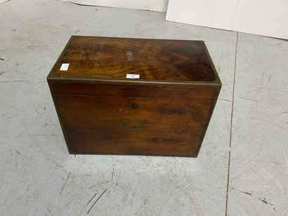 Mahogany marine chest, brass handles and...