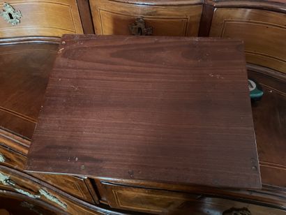 Wooden travel writing case with geometric...