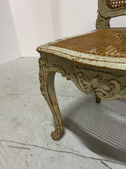 Wooden chair carved with acanthus, rocailles...