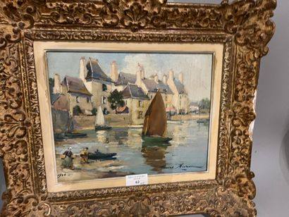 Lot comprising an oil on panel depicting...