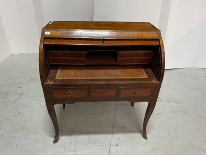Cylinder desk in veneered wood, cylinder...