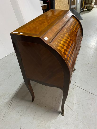 Cylinder desk in veneered wood, cylinder...
