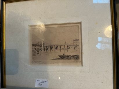 Lot of various framed pieces: vue de Versailles,...