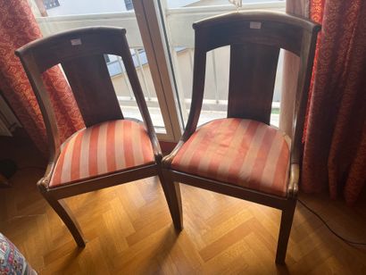 Four mahogany gondola-back chairs
Worn
Natural...