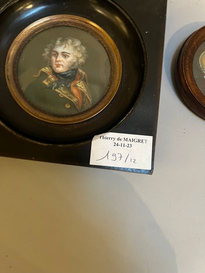 Lot of ten framed miniatures: portraits of...