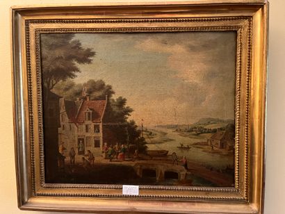 18th century FLEMISH school
Scene of rejoicing
Oil...