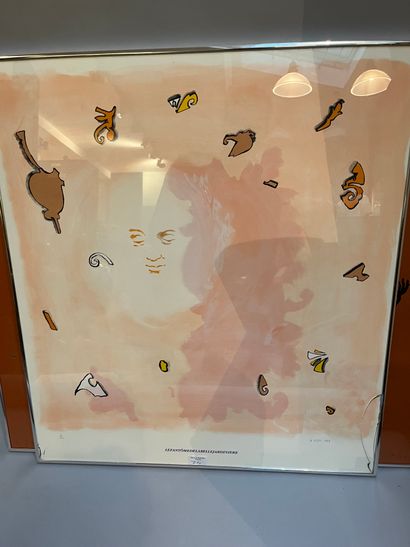 Set of modern lithographs including 
Personnage...