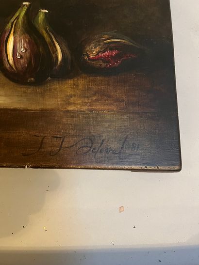 Still life with figs
Oil on canvas signed...