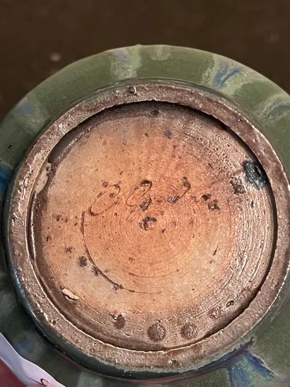 Lot of five stoneware vases including Delphin...