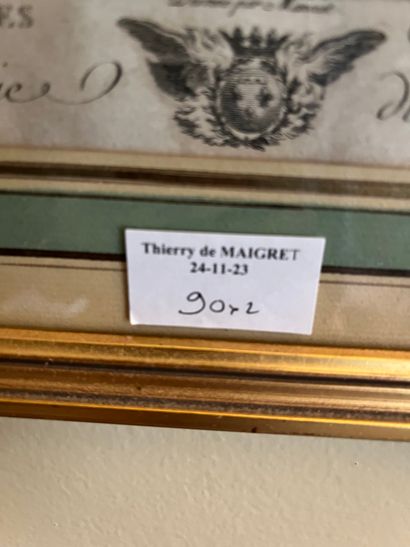Set of two framed engravings the chassuers...