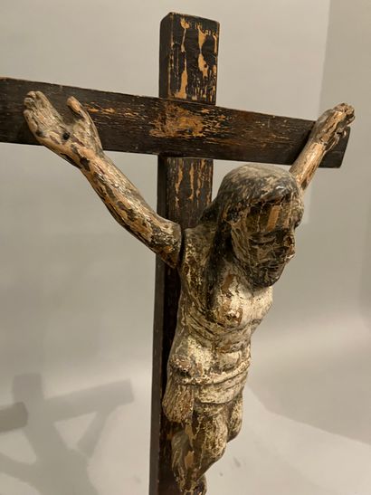 Christ crucified in wood carved in polychrome...