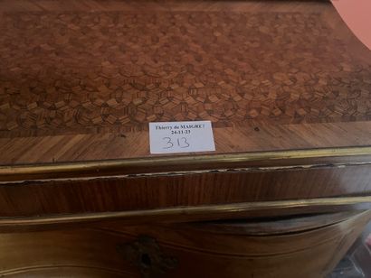 Wooden travel writing case with geometric...