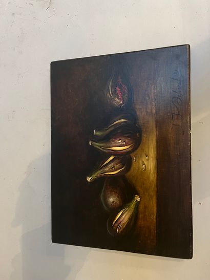 Still life with figs
Oil on canvas signed...