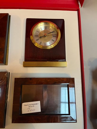 LANCEL, Paris, gilded metal table clock,...