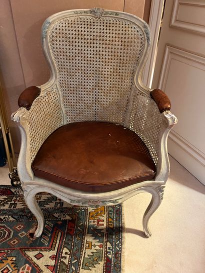 Wicker and lacquered desk bergère
Louis XV...