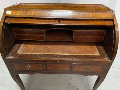 Cylinder desk in veneered wood, cylinder...