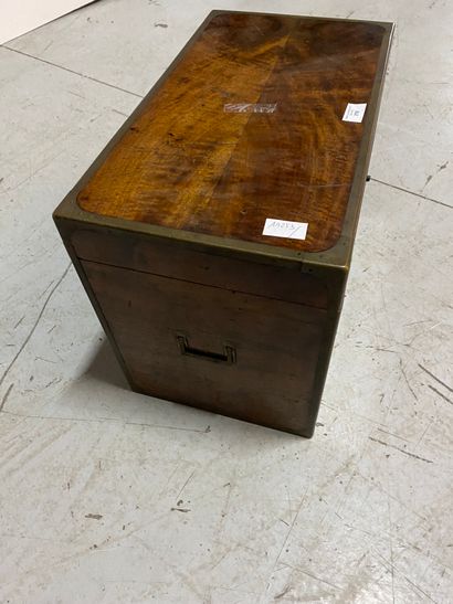 Mahogany marine chest, brass handles and...