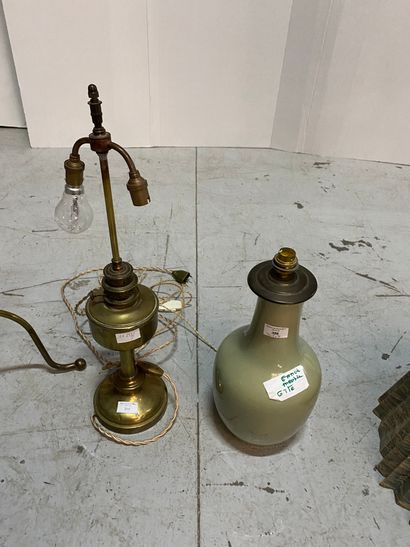 Lot: celadon green ceramic baluster vase...