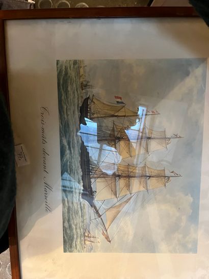 Lot of various framed pieces: vue de Versailles,...