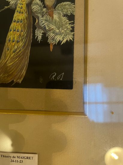 Lot of frames including engraving of a river...