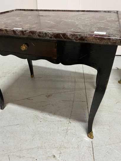 Pair of coffee tables in black lacquered...