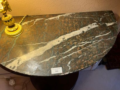 Mahogany veneered and lacquered wood half-moon...