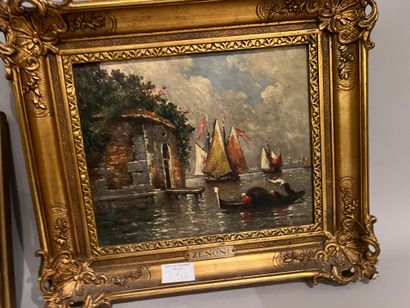 Lot of two frames including 
View of Venice,...