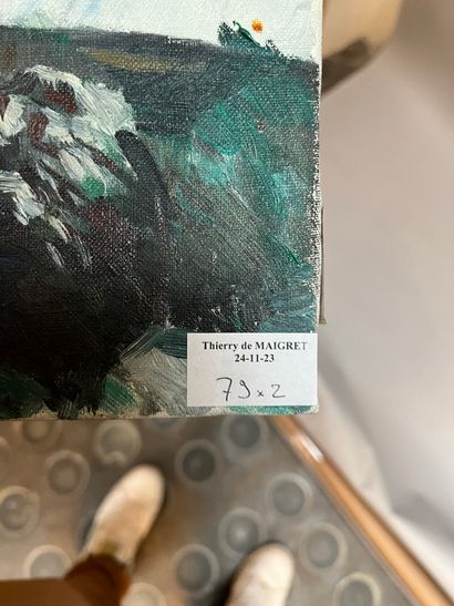Le chantier, oil on canvas, signed lower...