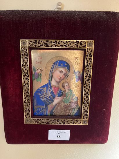 Porcelain plaque in the imitation of an icon
Virgin...