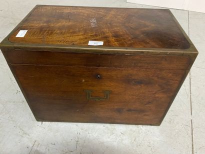 Mahogany marine chest, brass handles and...