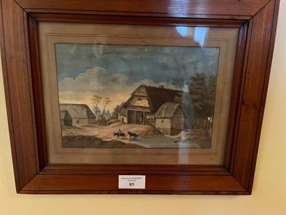 FRENCH SCHOOL circa 1800
Farmyard
Gouache
13.5...