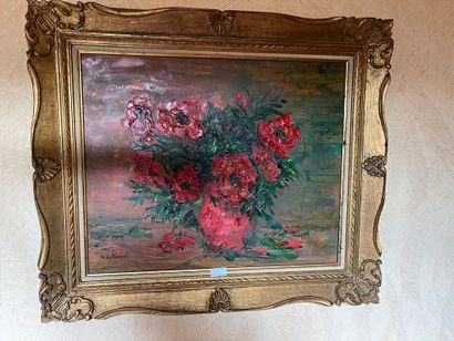 M. de REBEVAL
Bouquet
Oil on canvas signed...