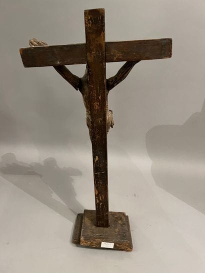 Christ crucified in wood carved in polychrome...