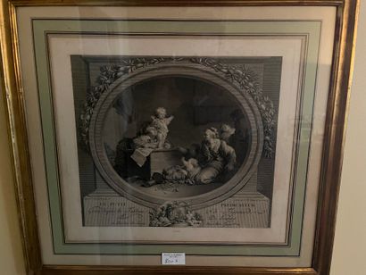 Four engravings after Fragonard