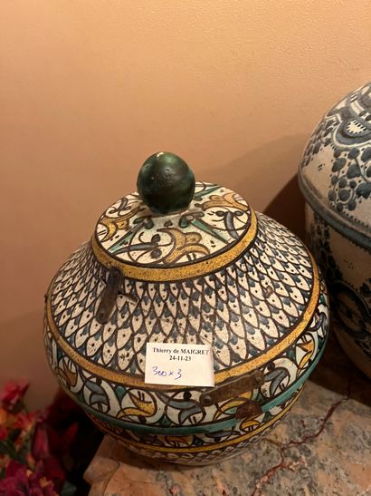 Three earthenware jobana or butter pots
North...