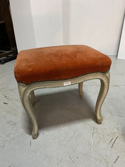 Pair of rectangular stools in beige lacquered...