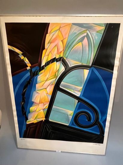 Set of modern lithographs including 
Personnage...