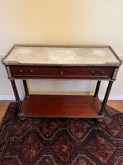 Mahogany veneered sideboard with brass fillets
Circa...