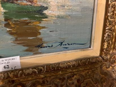Lot comprising an oil on panel depicting...