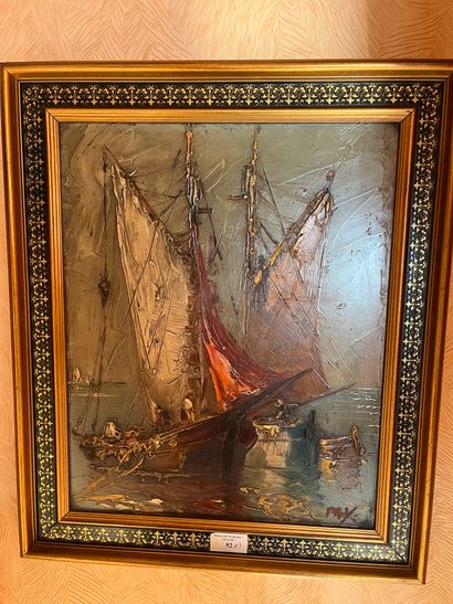 Lot of frames: 
20th-century Ecolde Barques...
