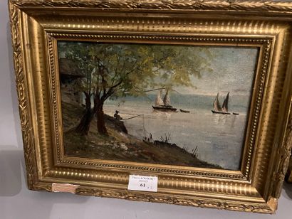 Lot of two frames including 
View of Venice,...