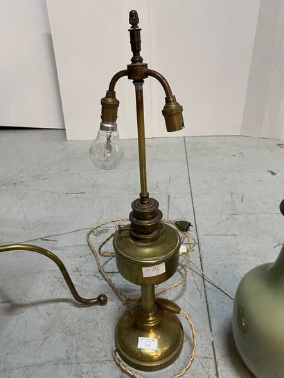 Lot: celadon green ceramic baluster vase...