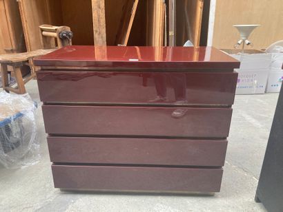 Pair of chests of drawers in chromed metal...