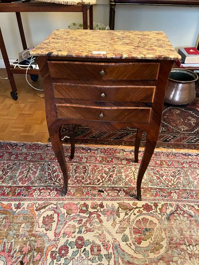 Pedestal table in rosewood veneer for a commode...